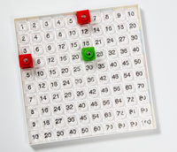 Hundertertafel, passend zu den Steckwürfeln von Dick-System Grundplatte