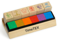 Set Holz Lehrer-Stempel 6-tlg. 'Motivation', versch. Farben