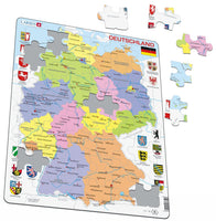 Larsen Puzzle Deutschlandkarte (politische Karte) 48-tlg.
