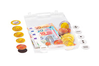 Euro - Rechengeld, magn. 37 Scheine / 57 Münzen / 6 Rechenzeichen in RE-Wood Box