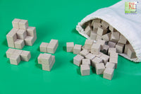 Würfel natur aus Re-Wood® 150 teilig im Baumwollbeutel