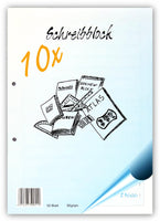 Schreibblock A4, 50 Blatt, 80g/qm, 2-fach gelocht