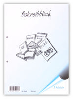 Schreibblock A4, 50 Blatt, 80g/qm, 2-fach gelocht