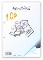 Schreibblock A4, 50 Blatt, 80g/qm, 2-fach gelocht