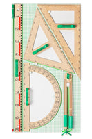 Wandtafelzeichengerätesatz RE-Wood®, 6-teilig im Satzkarton