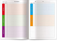 Hausaufgabenheft 1x1, A5 mit farbig hinterlegten Wochentagen