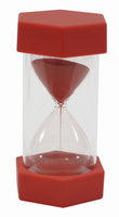 Sanduhr XL 12 cm hoch, 6,5 cm ø, 5 Minuten, rot