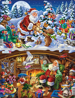 Larsen XC1 - Puzzle Santa Claus / Weihnachtsmann - 2 Stück mit 15 Teilen