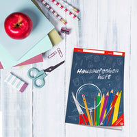 Hausaufgabenheft Grundschule Tafel blau