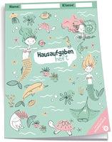 Hausaufgabenheft Meerjungfrau, 96 Seiten, A5 mit farbigen Wochentagen