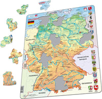 Larsen Puzzle Deutschlandkarte (topograhische Karte) 50-tlg.