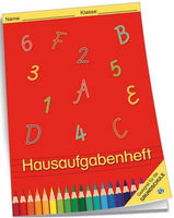 Hausaufgabenheft Stifte Grundschule A5 mit Heftumschlag