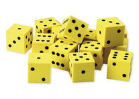 Flüster-Spielwürfel Satz, 10-tlg., gelb, 17 mm, mit Augen