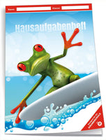 Hausaufgabenheft Frosch, 96 Seiten, A5 mit farbigen Wochentagen