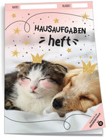 Hausaufgabenheft Hund/Katze, 96 Seiten, A5 mit farbigen Wochentagen