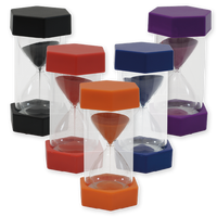 Sanduhr XL 12 cm hoch, 6,5 cm ø, 3 Minuten, schwarz