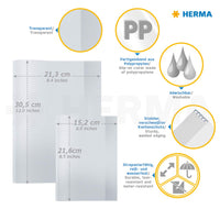 HERMA Heftschoner, grün, A5, transparent, PP Folie