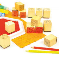 Holz-Stempelset Adventskalender Weihnachten 24-tlg.