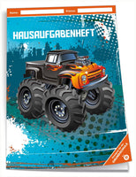 Hausaufgabenheft Monstertruck Grundschule A5 mit Heftumschlag