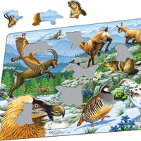 Larsen Puzzle Berglandschaft und Tiere 55-tlg.