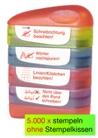 Siebdruck-Stempel "Perpetuum", 4 in 1, "Schreibrichtung beachten"
