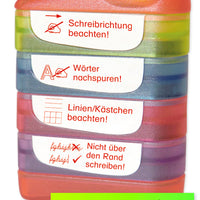 Siebdruck-Stempel "Perpetuum", 4 in 1, "Schreibrichtung beachten"