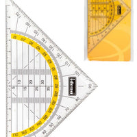 Idena Geo-Dreieck Geometrie Schullineal, transparent 14 cm Skala