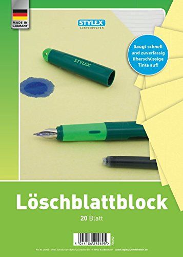 Löschpapier Stylex, A5 gelb, 20 Blatt