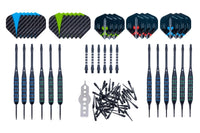 Longfield Steel/Soft Tip Dart Set mit 12 Pfeilen und Zubehör
