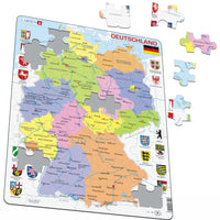 Larsen Puzzle Deutschlandkarte (politische Karte) 48-tlg.