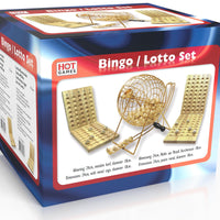 Bingospiel Metall 24 cm. Brett+75 Bälle Holz