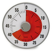 TimeTEX Zeitdauer-Uhr "lautlos" L, mit roter Scheibe, 19 cm ø
