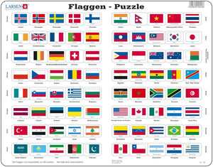 Larsen Puzzle Flaggen und Hauptstädte von 80 Ländern 80-tlg.