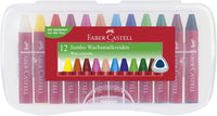 FABER-CASTELL Dreikant-Wachsmalkreide Jumbo, 12er Etui

