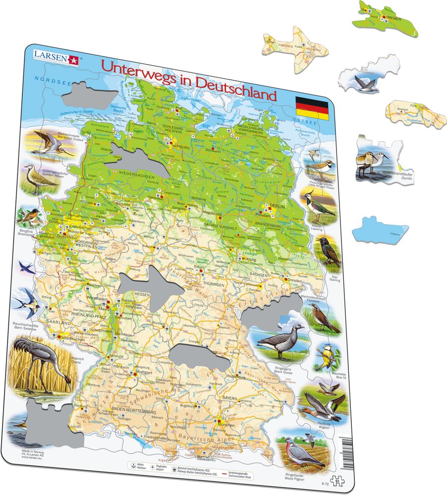 Rahmenpuzzle - Unterwegs in Deutschland - 91 Teile