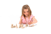 Geometriekörpersatz, 14 Stück aus RE-Wood®, im Karton
