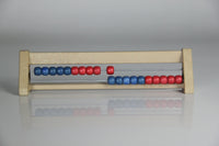 20`er Rechenrahmen blau-rot - Abakus - student`s abacus - ReWood®

