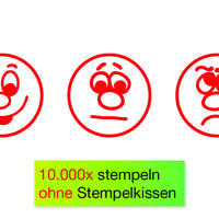 Set Siebdruck-Stempel "Perpetuum" 3-tlg. "Gesichter"