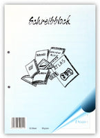 Schreibblock A4, 50 Blatt, 80g/qm, 2-fach gelocht
