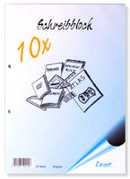 Schreibblock A4, 50 Blatt, 80g/qm, 2-fach gelocht
