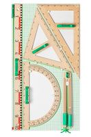 Wandtafelzeichengerätesatz RE-Wood®, 6-teilig im Satzkarton
