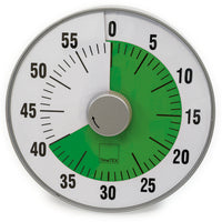 TimeTEX Zeitdauer-Uhr "lautlos" L, mit grüner Scheibe, 19 cm ø
