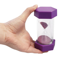 Sanduhr XL 12 cm hoch, 6,5 cm ø,  20 Minuten, lila