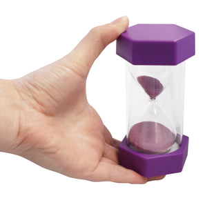 Sanduhr XL 12 cm hoch, 6,5 cm ø,  20 Minuten, lila