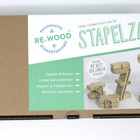 WISSNER® aktiv lernen - Satz aus 34 Stapelzahlen aus RE-Wood