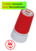 Siebdruck-Stempel "Perpetuum", "Gesicht lachend"
