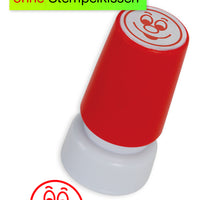 Siebdruck-Stempel "Perpetuum", "Gesicht lachend"