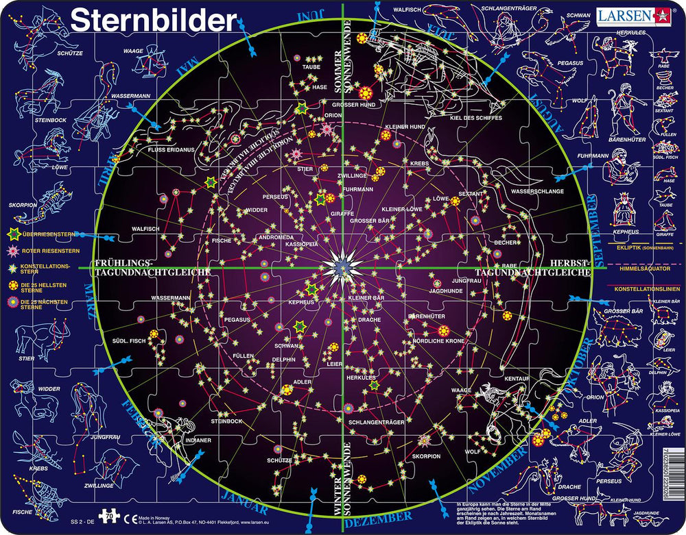 Larsen Puzzle - Sternbilder 70-tlg