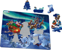 Larsen Puzzle - Der Weihnachtsmann im Nordlicht
