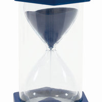 Sanduhr XL 12 cm hoch, 6,5 cm ø,  15 Minuten, blau